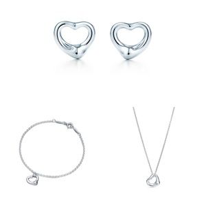 Tiffany&CO open heart pendant,earrings,& bracelet